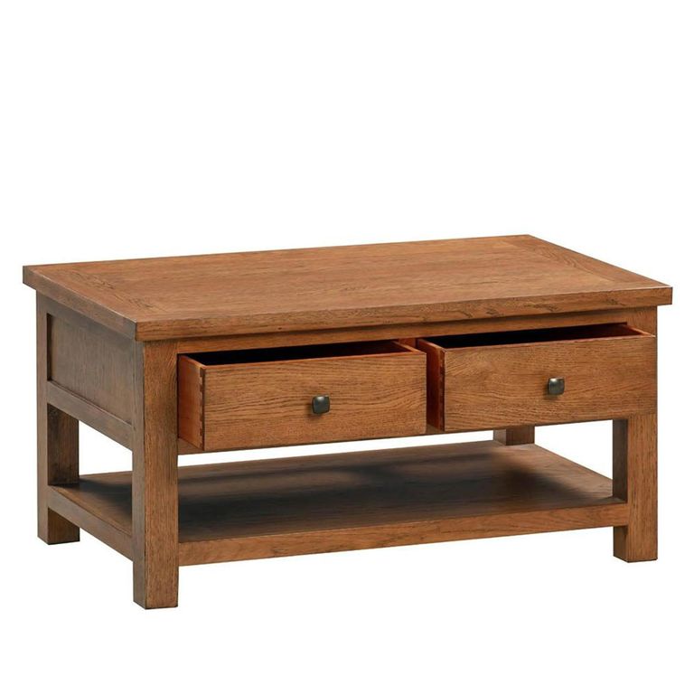 Original Coffee Table - 2 Drawer - Rustic Oak