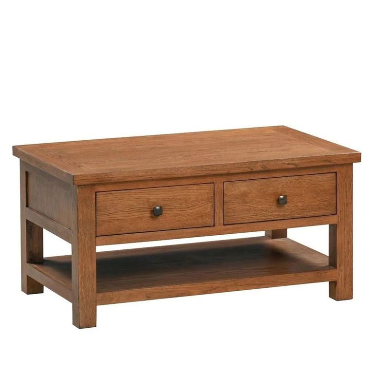 Original Coffee Table - 2 Drawer - Rustic Oak