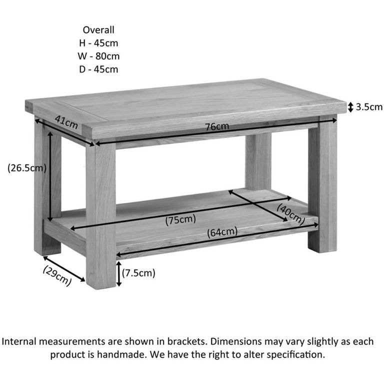 Original Coffee Table - 80cm - Rustic Oak