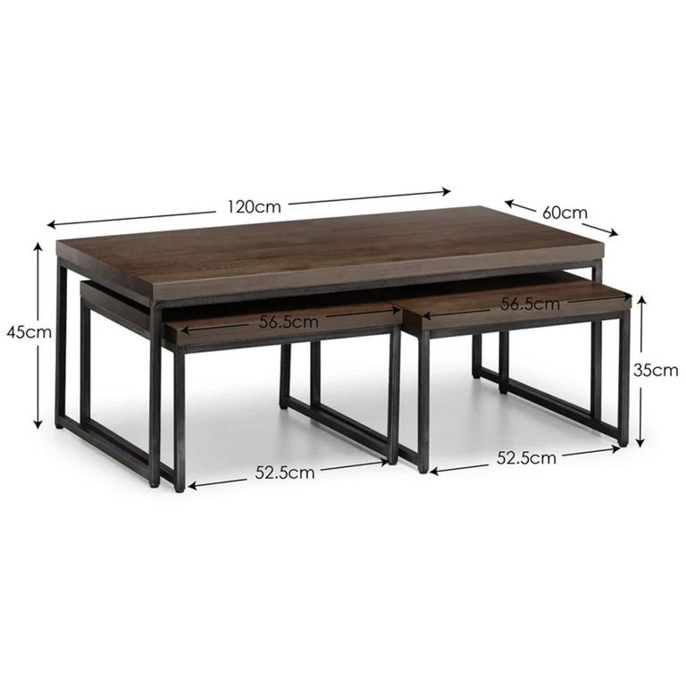 Brooklyn Nest of Coffee Tables - Dark Oak