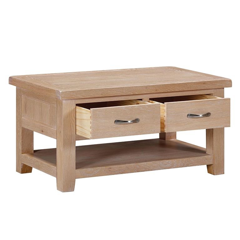 Wilmont Coffee Table - 2 Drawer - Oak