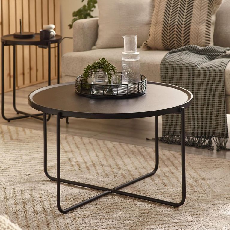 Sagrada Coffee Table Set - Round - Black Metal