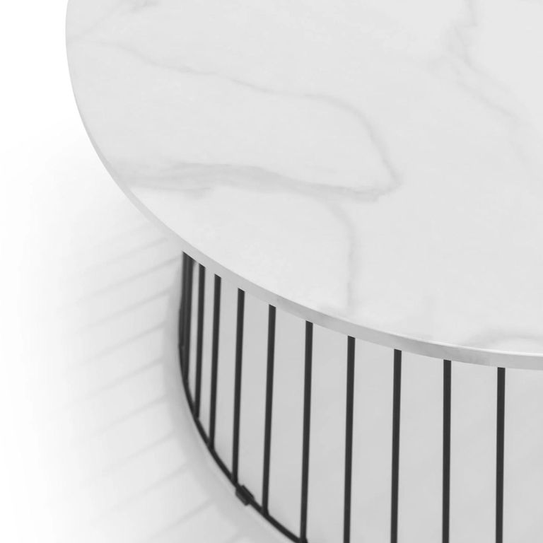 Broadway Coffee Table - Round - White Marble Effect