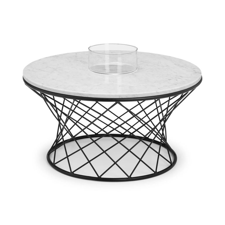 Trevi Coffee Table - 80cm - Round - White Marble Effect