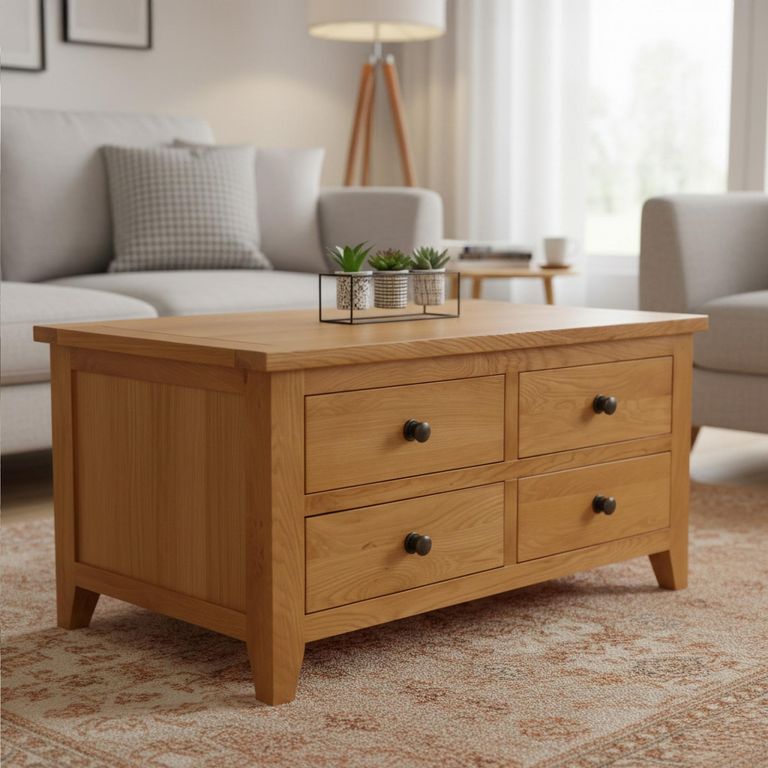 Astoria Oak Coffee Table - 4 Drawer