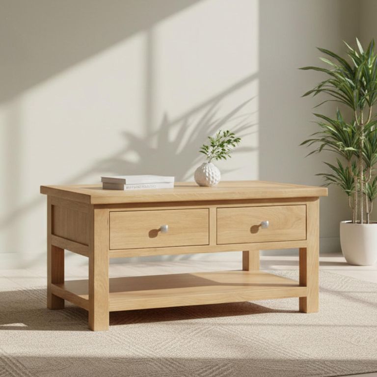 Appleby Coffee Table - 1 Drawer - Oak