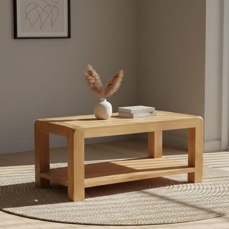 Curve Coffee Table - 100cm - Oak