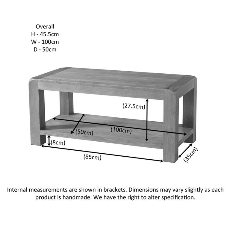 Curve Coffee Table - 100cm - Oak