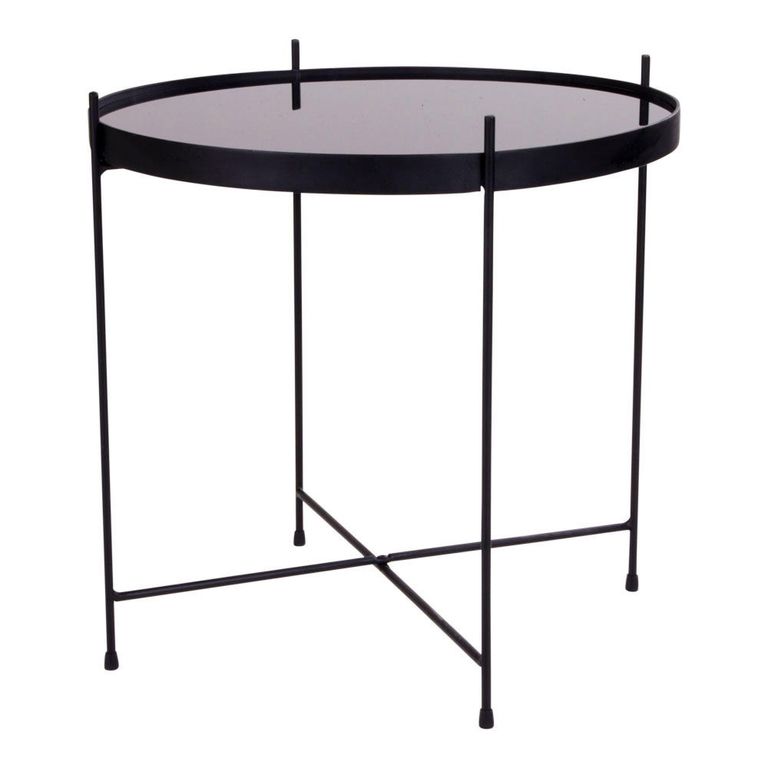 Venezia Coffee Table - Round - Black - Glass and Metal
