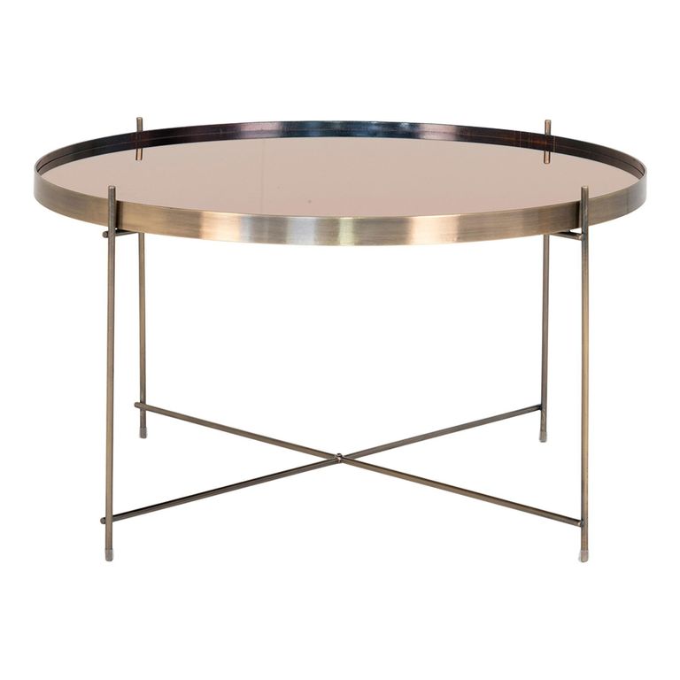 Venezia Coffee Table - Round - Large - Brass - Glass and Metal