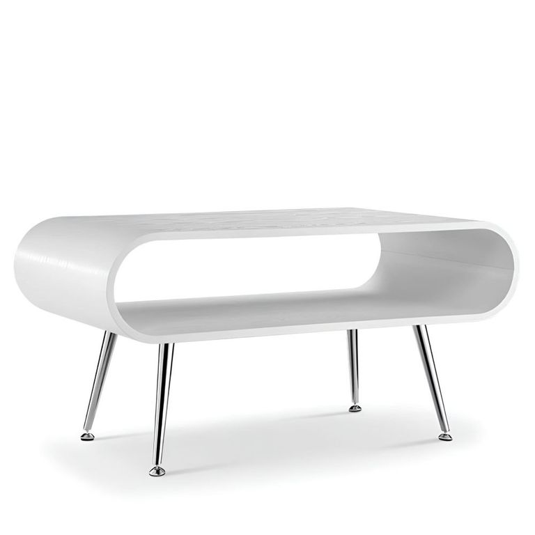 Auckland Coffee Table - White and Chrome - JF721