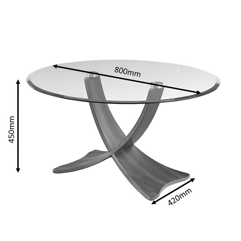 Siena Round Coffee Table - Walnut with Glass Top - JF308