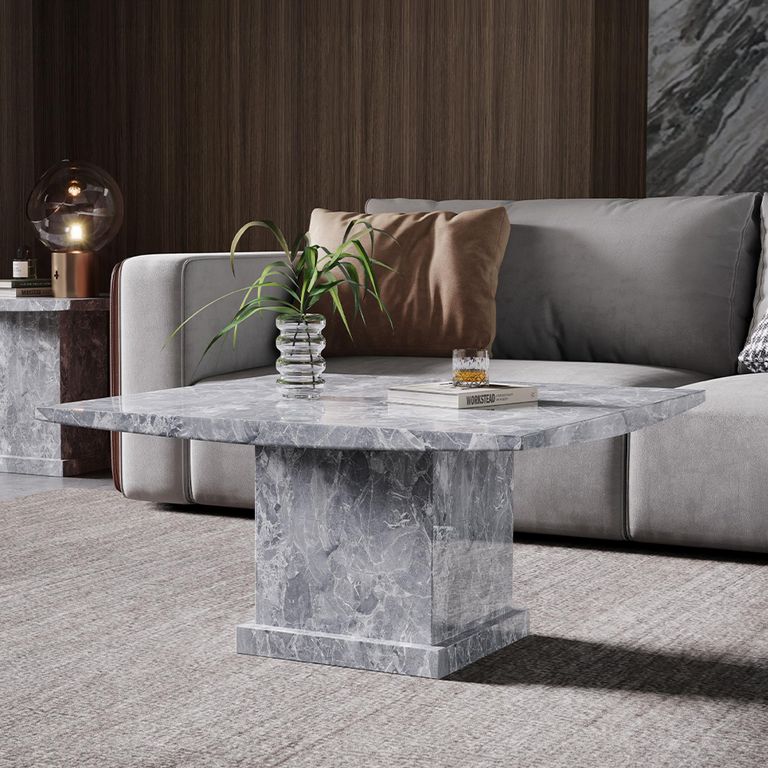 Turin Coffee Table - Square - Grey Marble