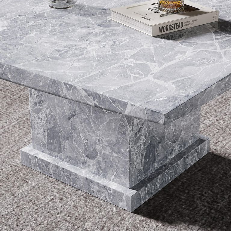 Turin Coffee Table - Square - Grey Marble