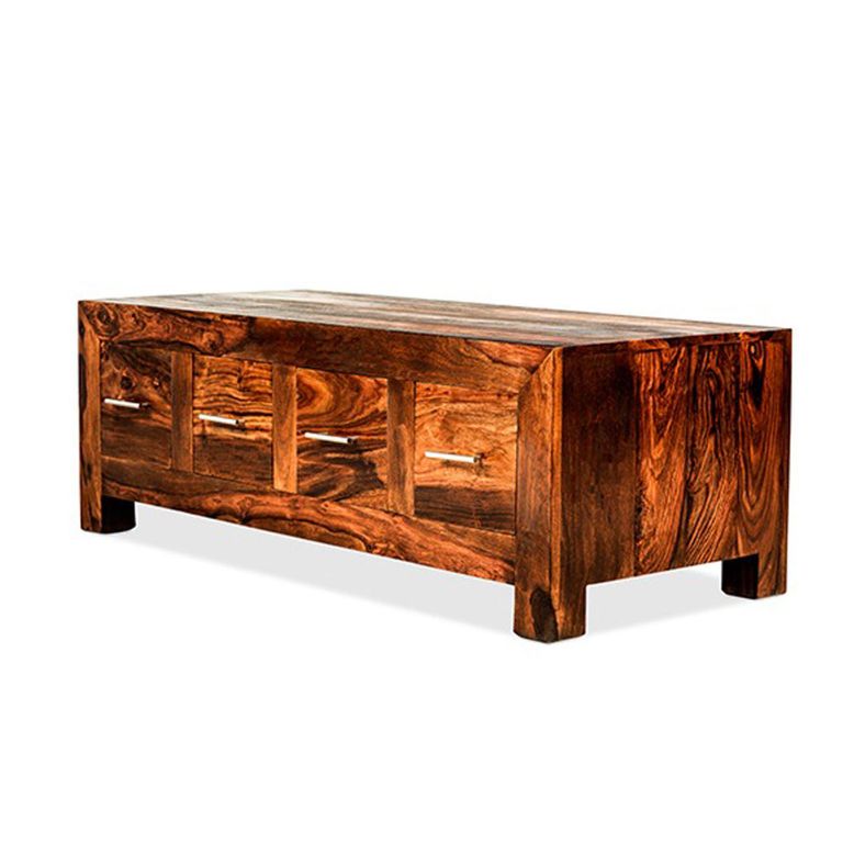 Cube Sheesham 8 Drawer Coffee Table