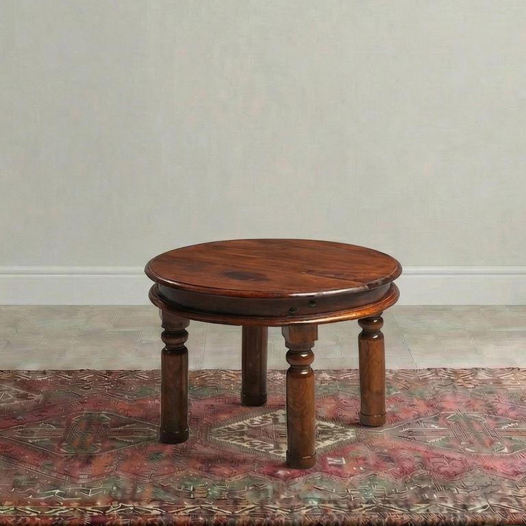 Indian Sheesham Small Round Coffee Table