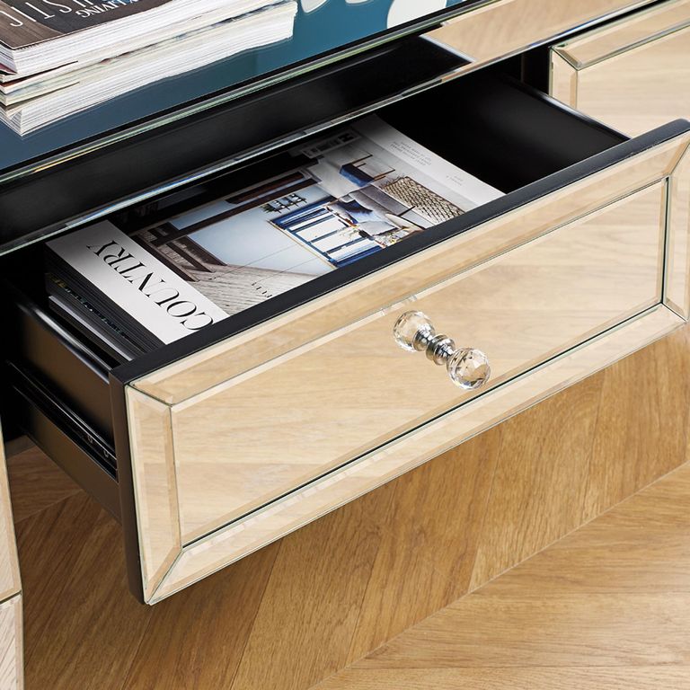 Valencia Coffee Table - 2 Drawer - Mirrored