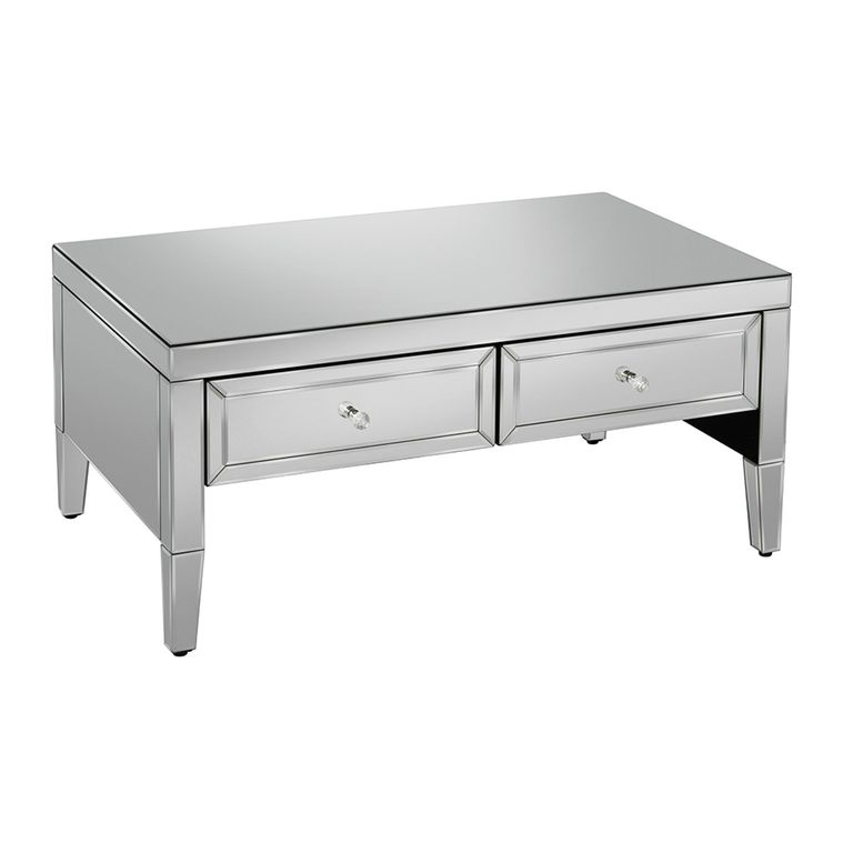 Valencia Coffee Table - 2 Drawer - Mirrored