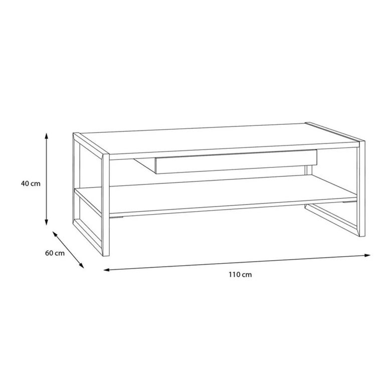 High Rock Coffee Table - 1 Drawer - Oak