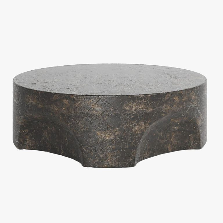 Pinch Round Coffee Table - Brown Slate and Concrete