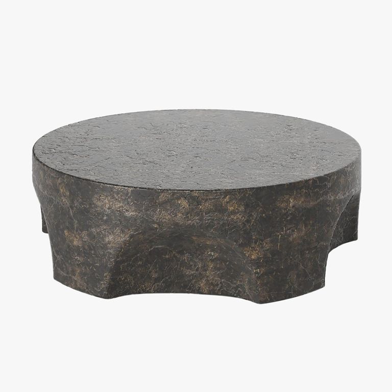 Pinch Round Coffee Table - Brown Slate and Concrete