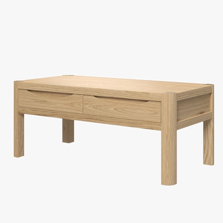 Stockholm Compact Coffee Table - 2 Drawer - Oak