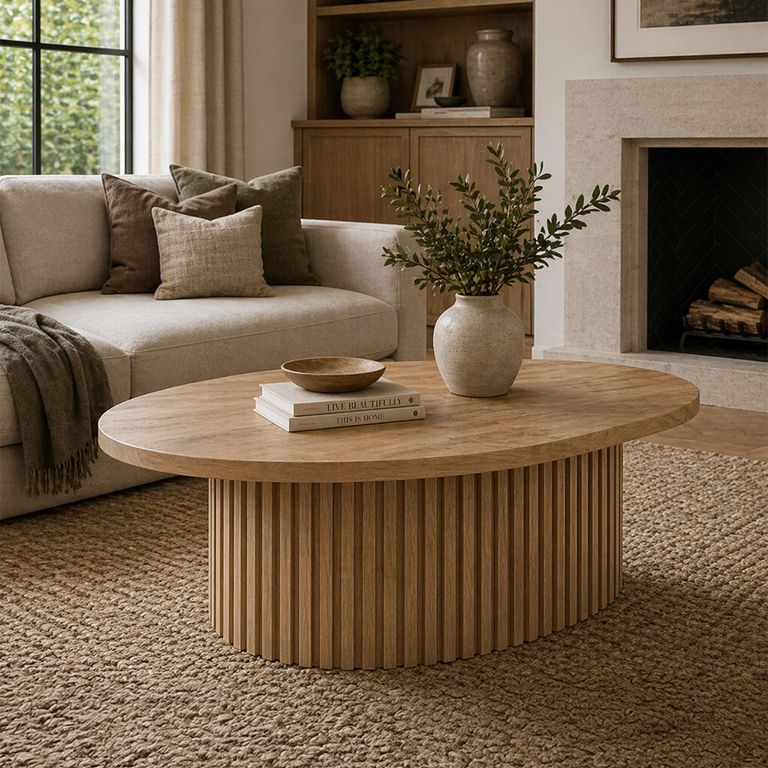 Timo Coffee Table - Oval - with Slatted Base - Oiled Oak - Variation Available
