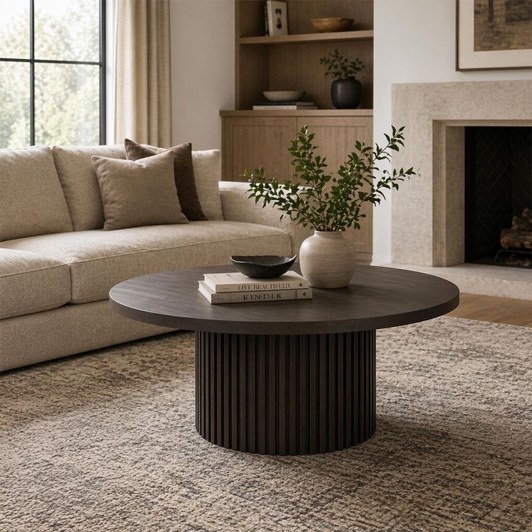 Timo Coffee Table - Round - with Slatted Base - Oiled Ash - Variation Available