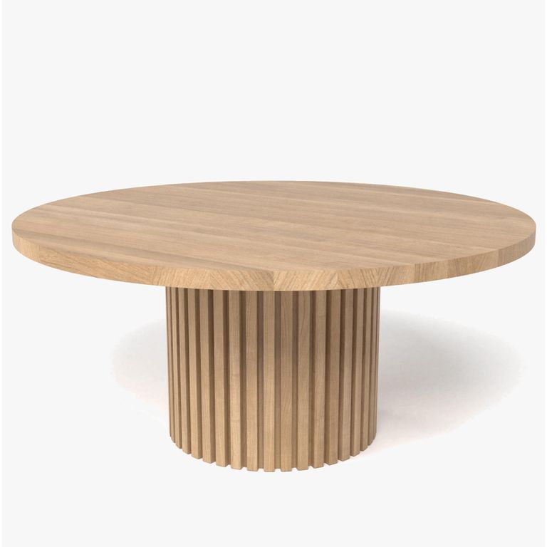 Timo Coffee Table - Round - with Slatted Base - Oiled Oak - Variation Available