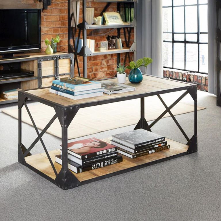 Ascot Coffee Table - Industrial - Wood and Iron