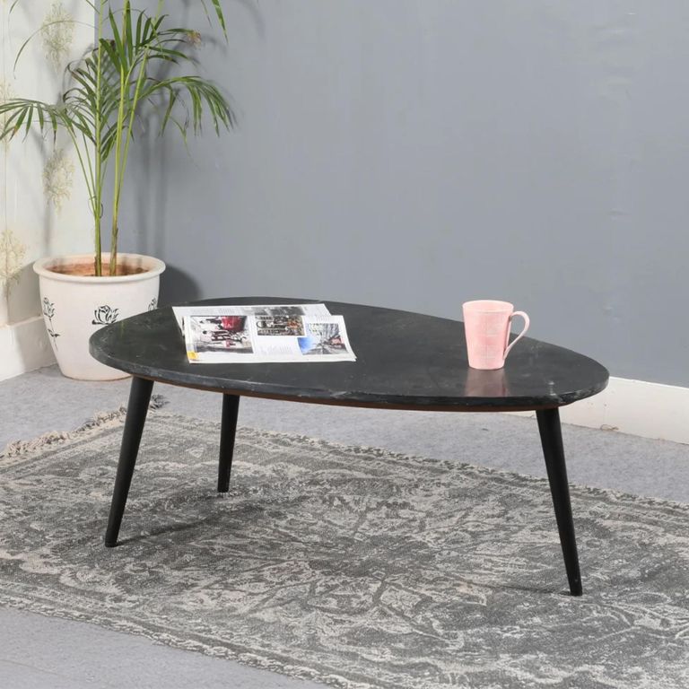 Opal Fluted Coffee Table - Black Marble