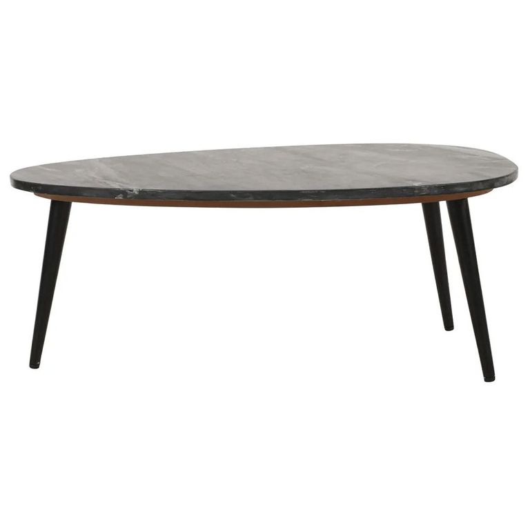 Opal Fluted Coffee Table - Black Marble