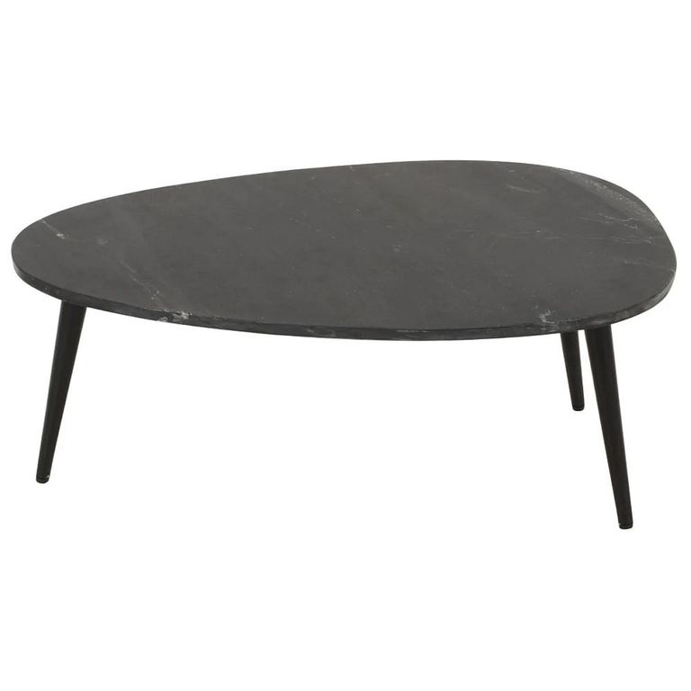 Opal Fluted Coffee Table - Black Marble