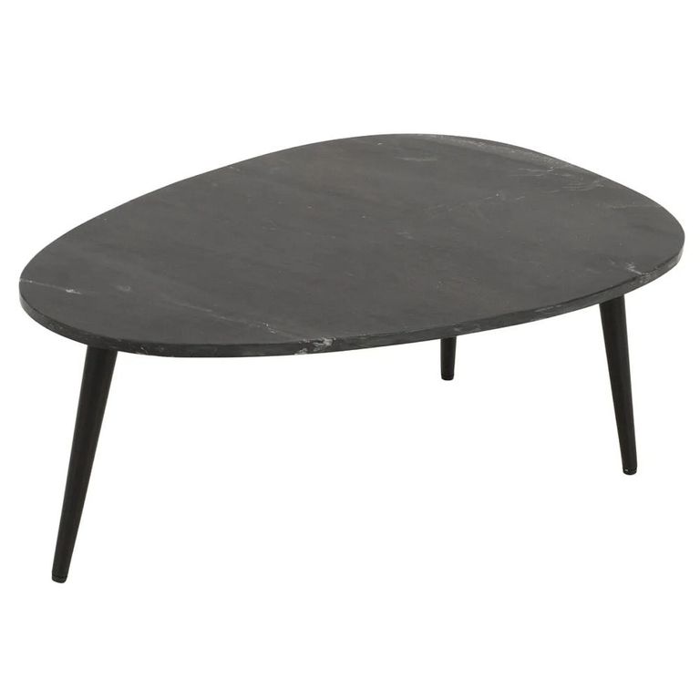 Opal Fluted Coffee Table - Black Marble