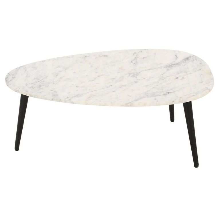 Opal Fluted Coffee Table - White Marble