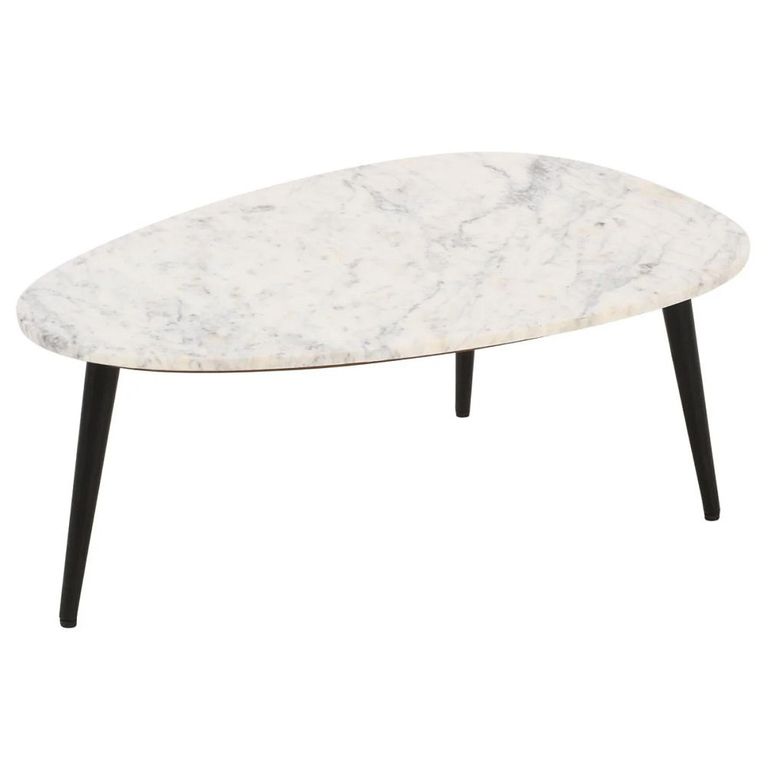 Opal Fluted Coffee Table - White Marble