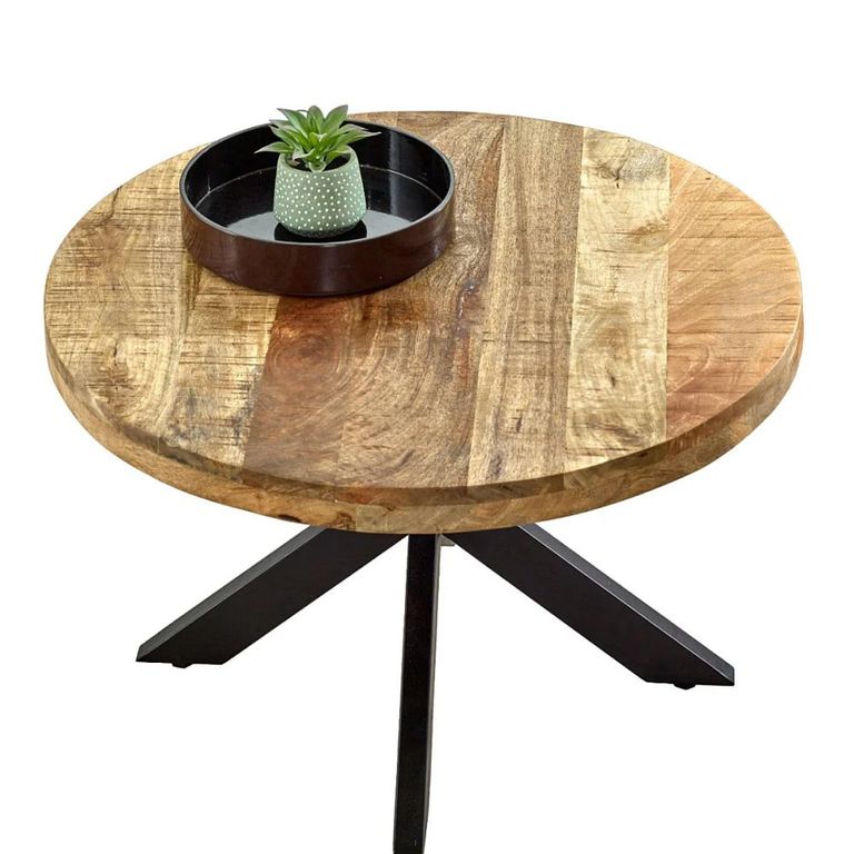 Surrey Coffee Table - Round - Black Star Leg - Solid Mango Wood