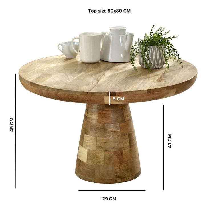 Surrey Coffee Table - Round - Solid Mango Wood