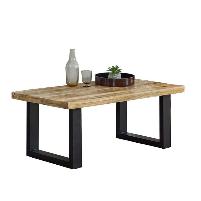 Surrey Coffee Table - Black U Legs - Solid Mango Wood