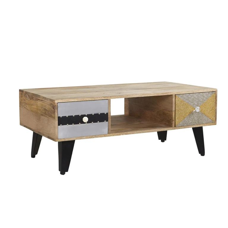 Sorio Coffee Table - 2 Drawer - Reclaimed Wood