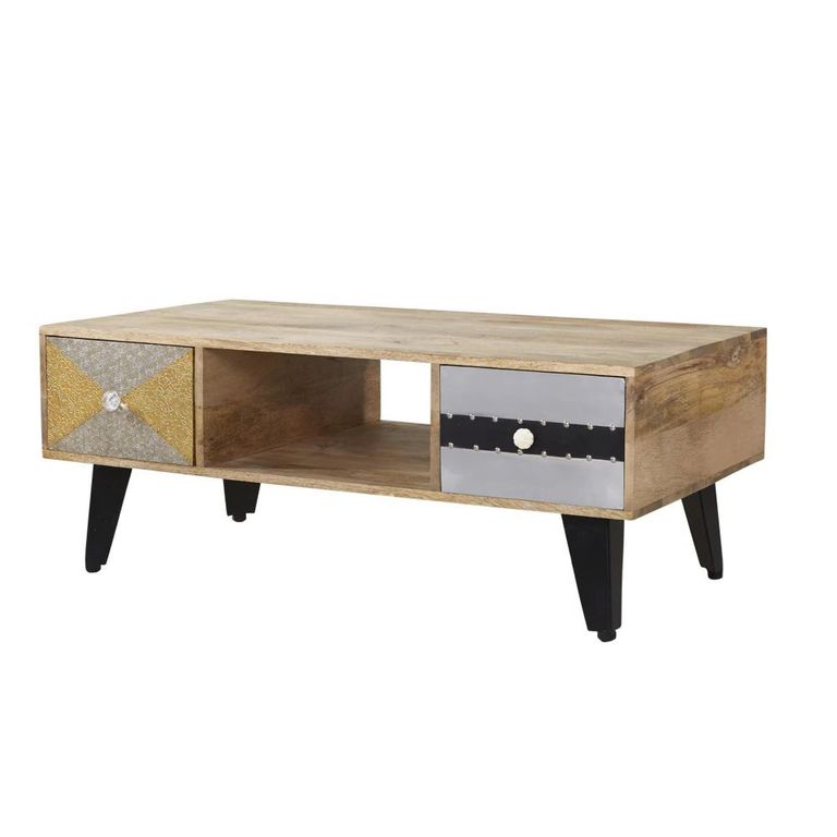Sorio Coffee Table - 2 Drawer - Reclaimed Wood