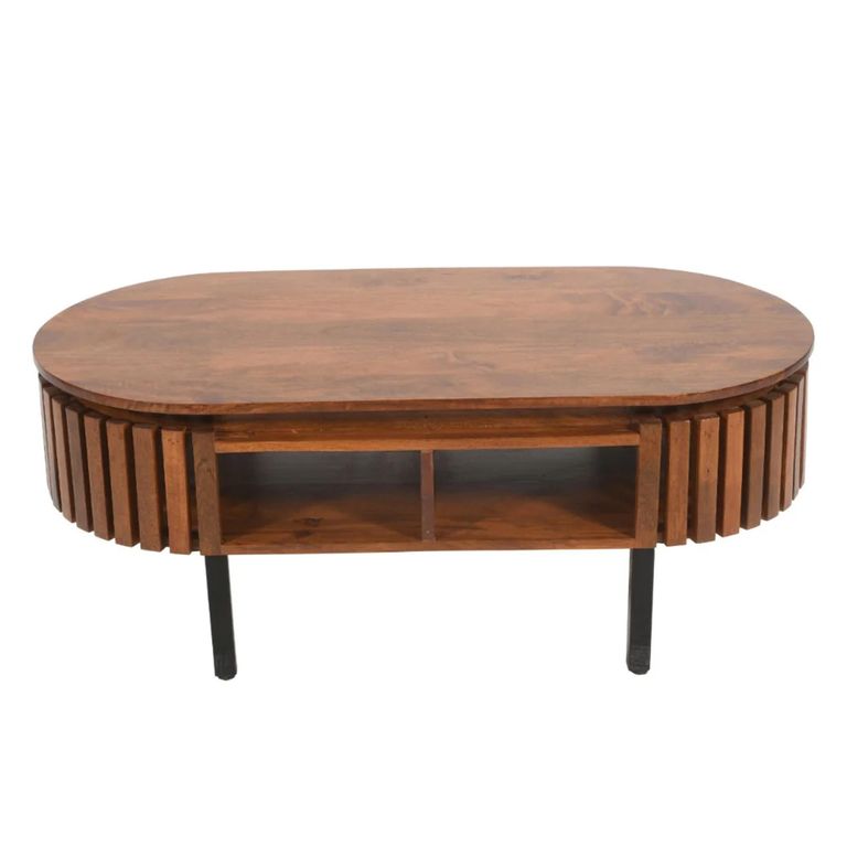 Slatted Coffee Table - Oval - Slatted - Mango Wood