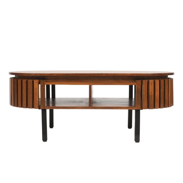 Slatted Coffee Table - Oval - Slatted - Mango Wood