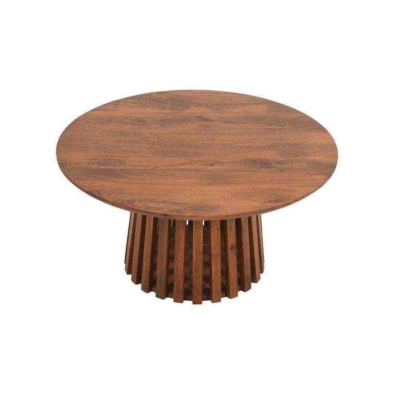 Slatted Coffee Table - Round - Slatted - Mango Wood
