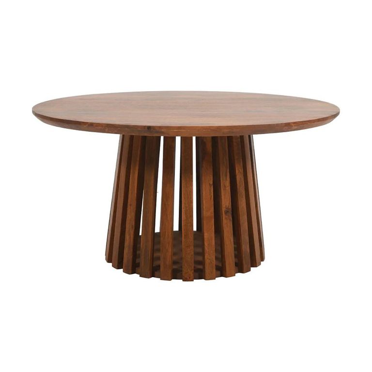 Slatted Coffee Table - Round - Slatted - Mango Wood