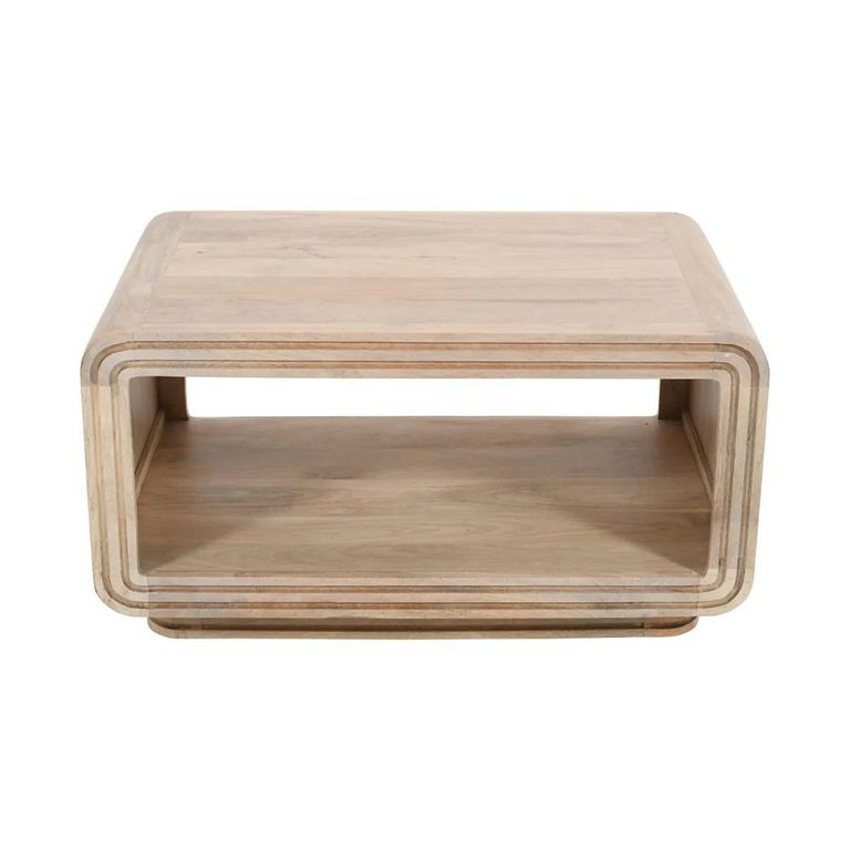 Hudson Coffee Table - Ribbed Carved - Mango Wood