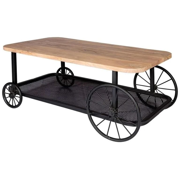Craft Coffee Table - Industrial Style - Soild Mango Wood