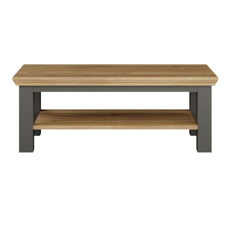 Pontypool Coffee Table - Large - Dark Grey and Light Oak