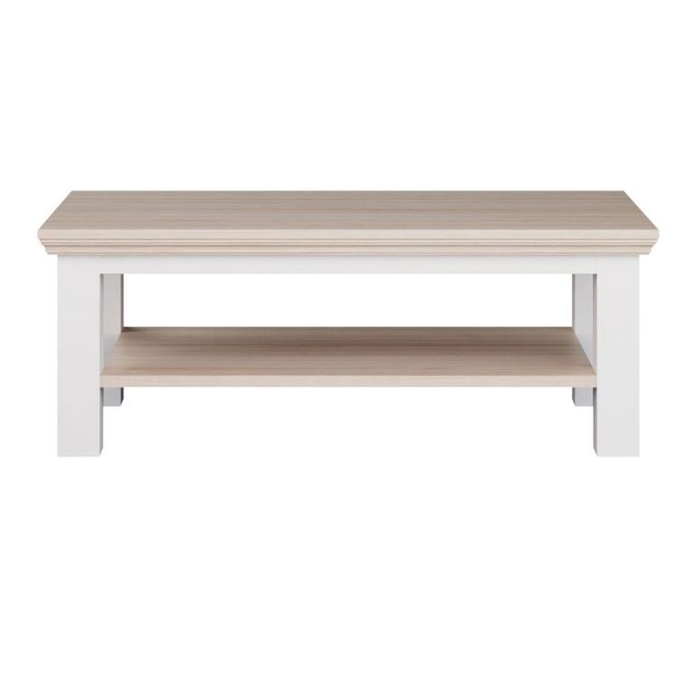 Pontypool Coffee Table - Large - White and Riva Oak