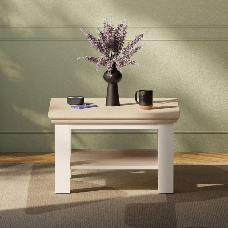 Pontypool Coffee Table - Small - White and Riva Oak